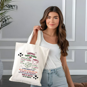 Tote Bag Recette de tarte aux patates douces maison Cadeau