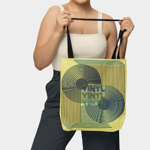 Tote Bag Record Rétro Mid Century Ligne Moderne Art Vinyl