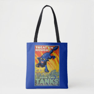 Tote Bag Recrutement Militaire Vintage de Guerre avec un Ch