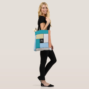 Tote Bag Rectangles Motif (ver10) avec un monogramme person