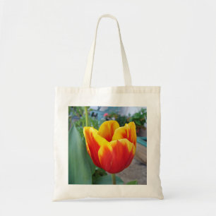 Tote Bag Red and Yellow Tulip floral Garden Photo