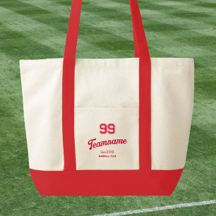 Tote Bag Red Baseball Club Custom Player Numéro et nom de l