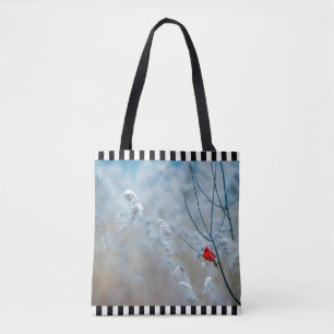 Tote Bag Red Cardinal dans Winter Nature Photo de Christmas
