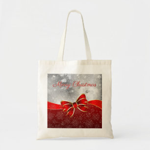 Tote Bag Red Christmas Sparkings Bow Parties scintillant en
