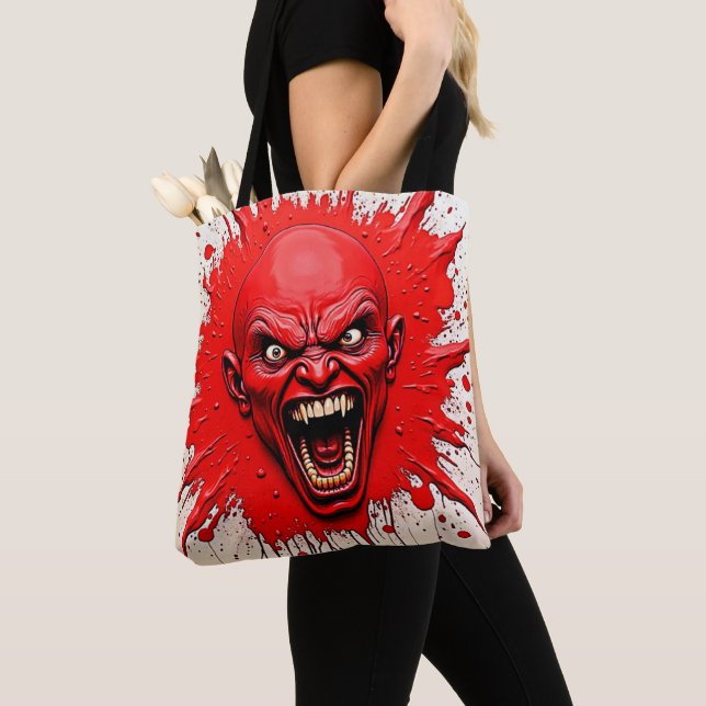Tote Bag Red Demon Fury Art (De près)