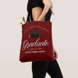 Tote Bag Red Graduate Personnalisé cadeau 2023 Graduate