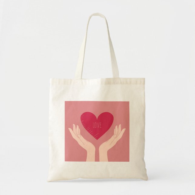 Tote Bag Red Heart aime la Saint Valentin romantique (Devant)