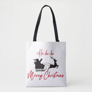 Tote Bag Red Joyer Noël Père Noël Sleigh et Reindeer