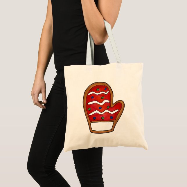 Tote Bag Red Mitten Frosted Sugar Cookie Noël (Devant (produit))