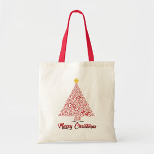 Tote Bag Red Mtb Bicyclette Noël Arbre Joyeux Noël