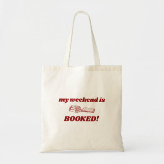 Tote Bag Red My Weekend Is Booked Cute Bookish
