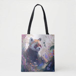 Tote Bag Red Panda Portrait Animal Peinture Forêt faunique