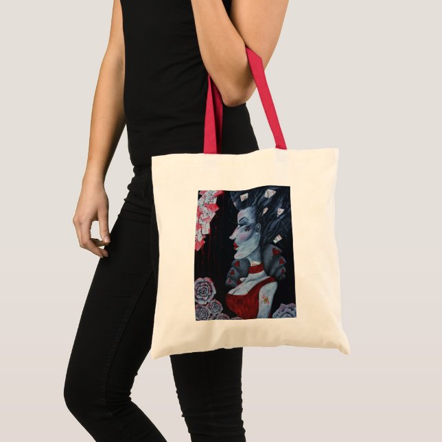 Tote Bag Red Queen Of Hearts Alice Wonderland Imaginaire Ar (Devant (produit))