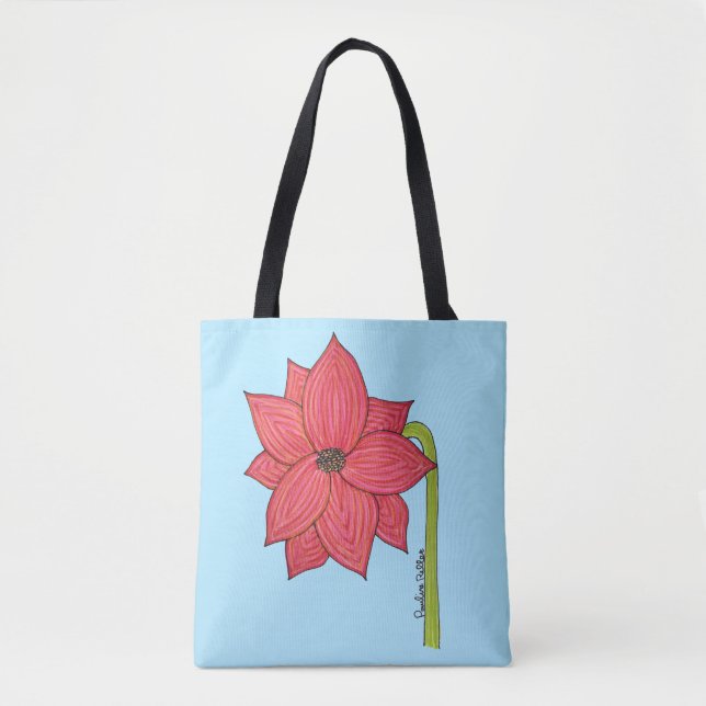Tote Bag Red Star Flower (Devant)