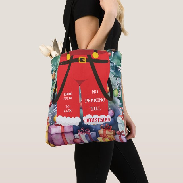 Tote Bag Red Trendy Noël Père Noël Pants Cadeau & Traitemen (De près)