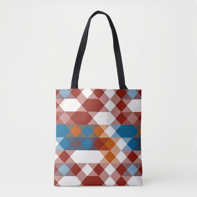 Tote Bag red white blue and orange geometric (Devant)