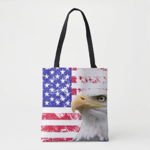 Tote Bag Red, White, Blue Stars & Stripes USA Drapeau, Patr
