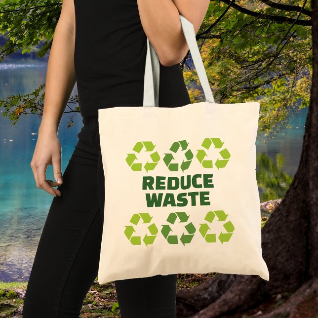 Tote Bag Réduire les déchets Toile personnalisée (Créateur téléchargé)