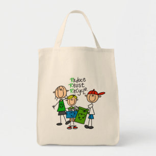 Tote Bag Réduisez, réutilisez, réutilisez les T-shirts e
