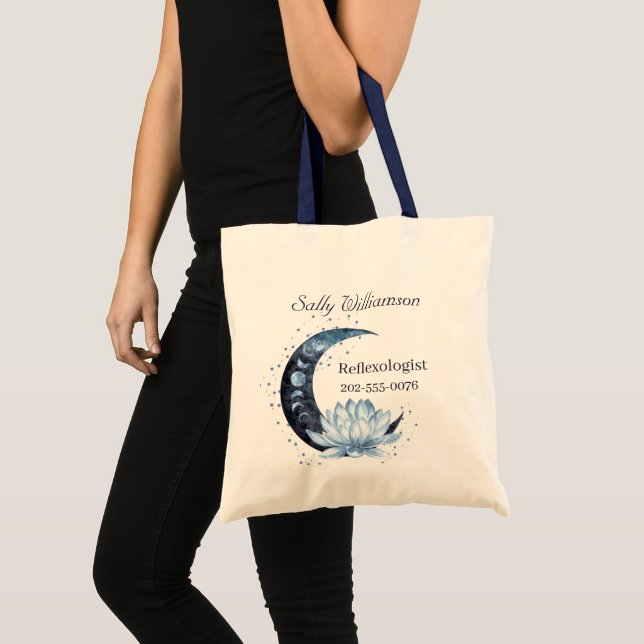 Tote Bag Réflexologie Blue Lotus Flower Business Promotion (Devant (produit))