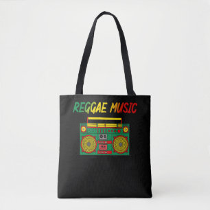 Tote Bag Reggae Music Lover coloré Jamaïque Cassette Radio