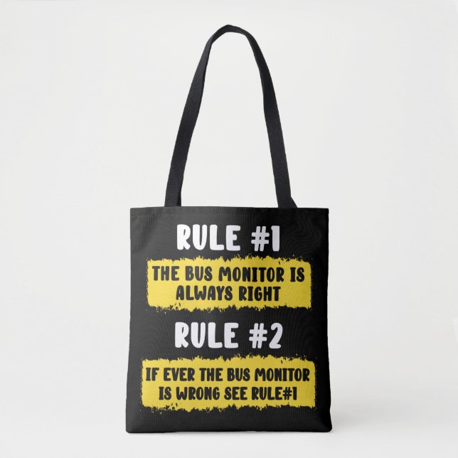 Tote Bag Règles du moniteur de bus scolaire (Devant)