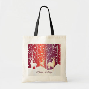 Tote Bag Reindeer Snowy Holiday