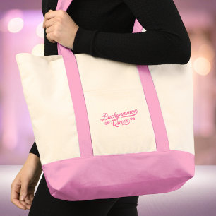 Tote Bag Reine de Backgammon écriture rose