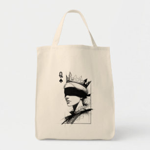 Tote Bag Reine de Pique (Style 1) Dessin d'Art Fin