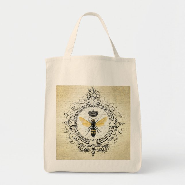 Tote Bag reine des abeilles française vintage moderne (Devant)