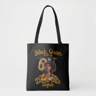 Tote Bag Reine Noire Titulaire D'Un Doctorat Doctorat Docto