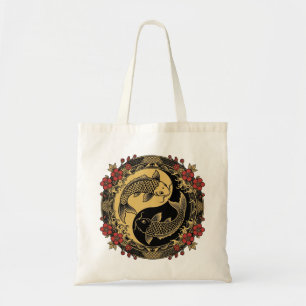 Tote Bag Relief Rond Ornemental de Dragon Impérial Chinois