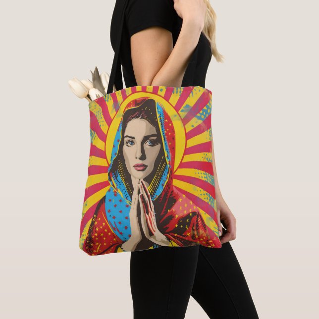 Tote Bag Religion Sainte Marie Pop Art (De près)