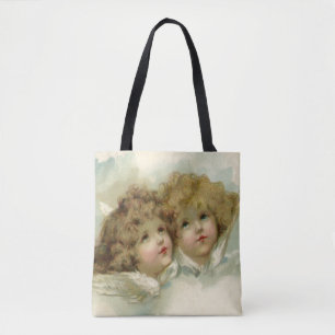 Tote Bag Religion Vintage, Anges Victoriennes dans les Nuag