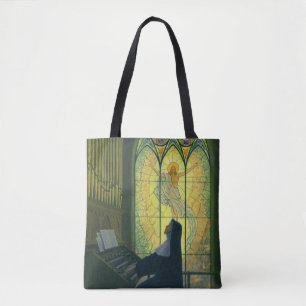 Tote Bag Religion vintage, Soeur Jouer un organe dans l'Egl