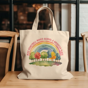 Tote Bag Remerciement à l'enseignant Forêt arc-en-ciel plus