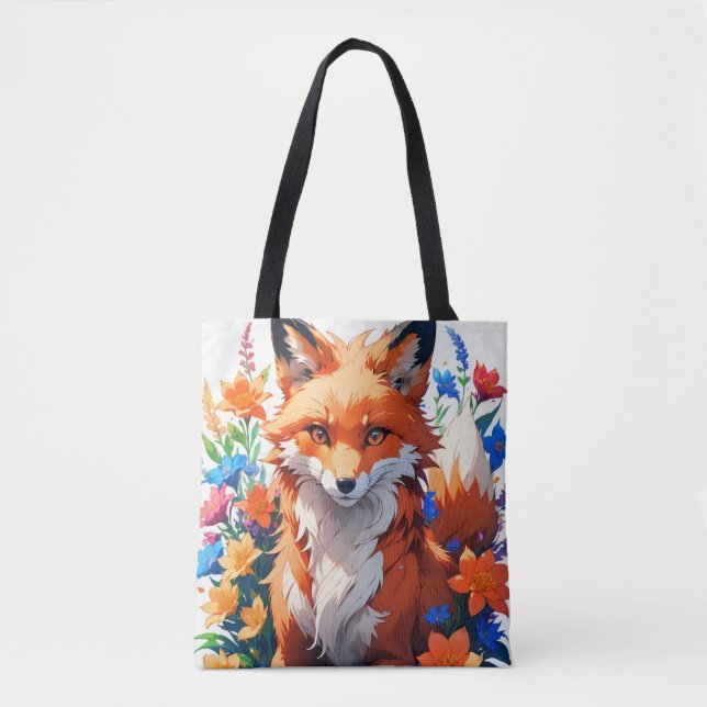 Tote Bag Renard à fleurs (Devant)