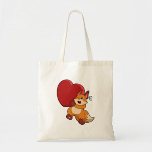 Tote Bag Renard à l'amour avec le coeur