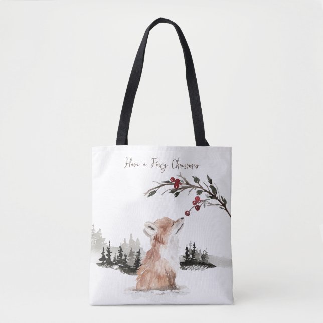 Tote Bag Renard animal de Noël (Devant)