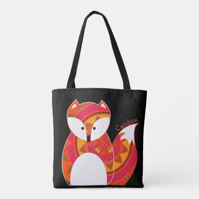 Tote Bag Renard coloré mignon partout sur Fourre-tout d'imp (Dos)