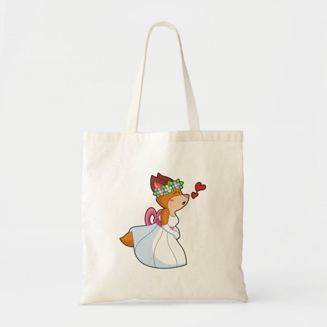 Tote Bag Renard comme mariée avec robe Mariage & Flower wre (Devant)