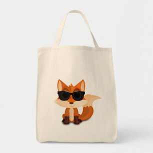 Tote Bag Renard Cool Portant des Lunettes de Soleil Animal