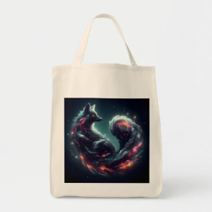 Tote Bag Renard cosmique à l'esprit fantaisiste et lumineux