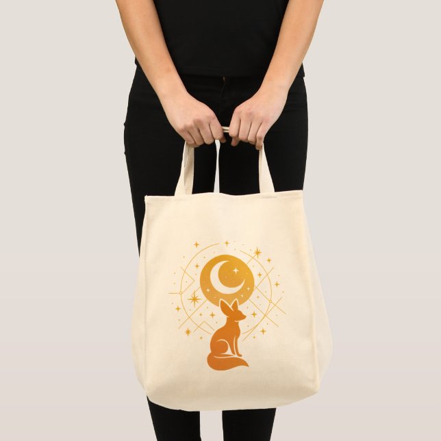Tote Bag Renard du désert céleste - Lune et étoiles Cosmiqu (Devant (produit))