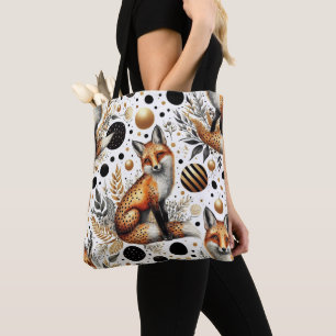 Tote Bag Renard mignon et points sans couture