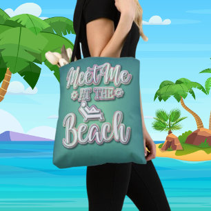 Tote Bag Rencontrez-moi au Beach Colorful Text