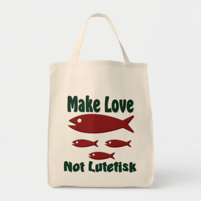 Tote Bag Rendre l'amour pas Lutefisk drôle Scandinave (Devant)