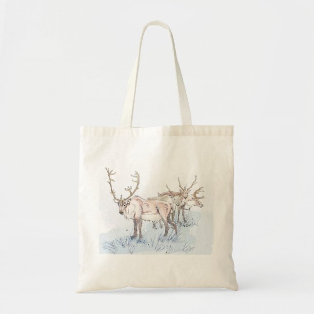 Tote Bag Renne dans la neige (Devant)