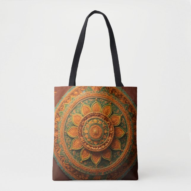 Tote Bag Représentation de Mandala d'art populaire hindou e (Devant)