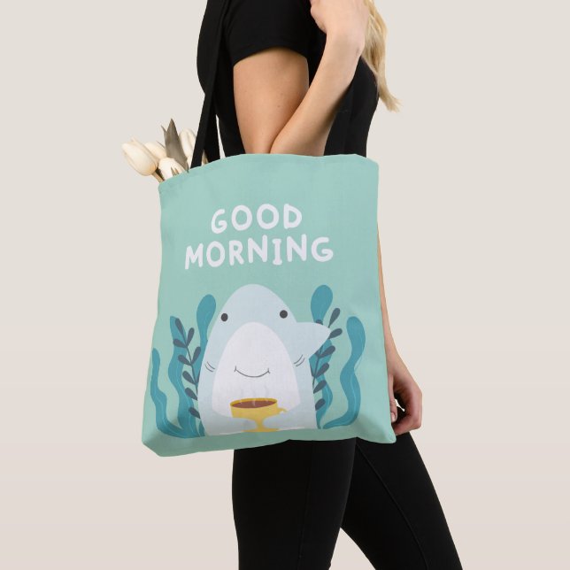 Tote Bag Requin café (De près)